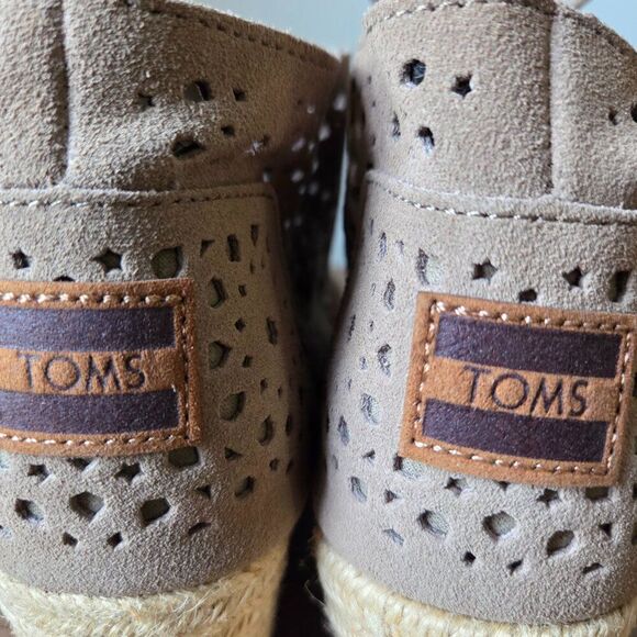 NEW W/O BOX TOMS TAUPE EXPADRILLE WEDGE LEATHER UPPER BOOTIES SIZE 9 WMNS - Picture 11 of 16